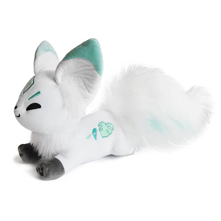 Floral Frolic - Wholesale Stuffed/Plush Toy - Kids & Baby - Green Monstera Leaf Queenie Fox Plush