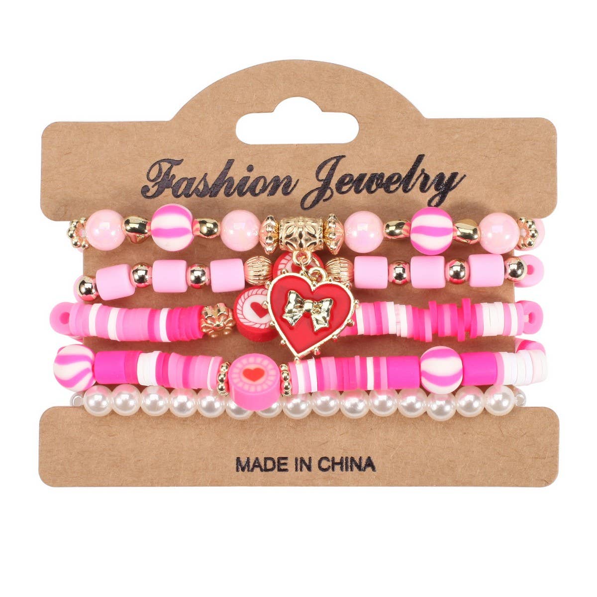 NINEXIS - Wholesale Jewelry Set - CWAJE05693_VALENTINE HEART CRYSTAL BEADED ELASTIC BRACELET0