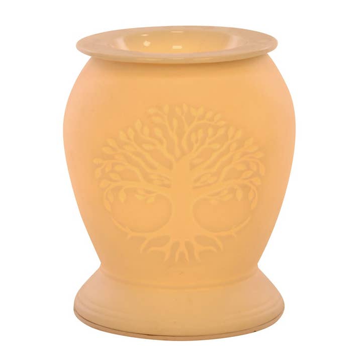 Something Different Wholesale – wholesale Oil warmer – *UK plug* Tree of Life White Ceramic Electric Oil Burner