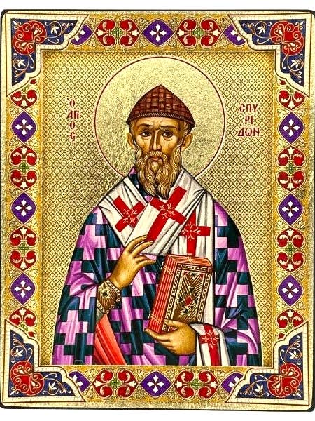 Saint Spyridon Silk Screen Icon for wholesale by The Art of the Icon