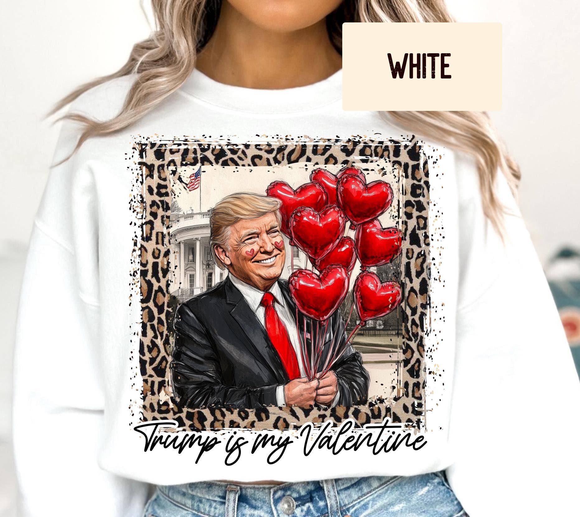 NVC Ecommerce LLC - Venta al por mayor Camiseta estampada - Mujer - Sudadera Trump Es Mi Valentín, Camiseta Divertida de Trump0