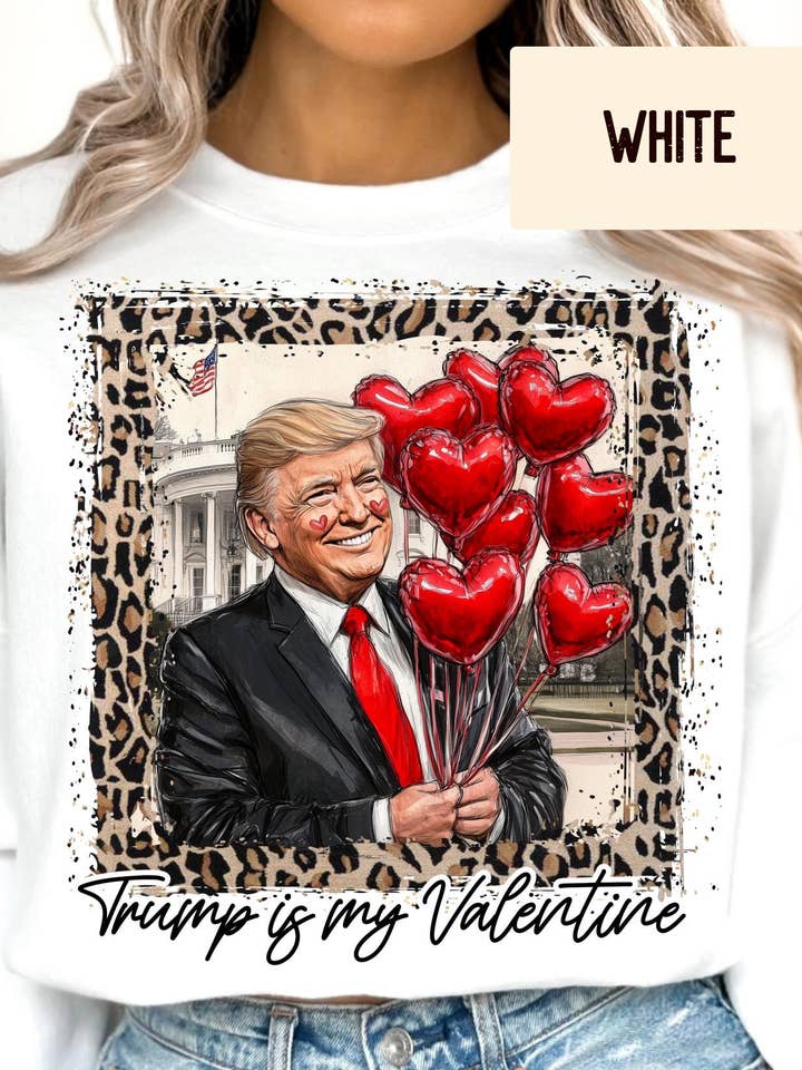 NVC Ecommerce LLC - Venta al por mayor Camiseta estampada - Mujer - Sudadera Trump Es Mi Valentín, Camiseta Divertida de Trump0