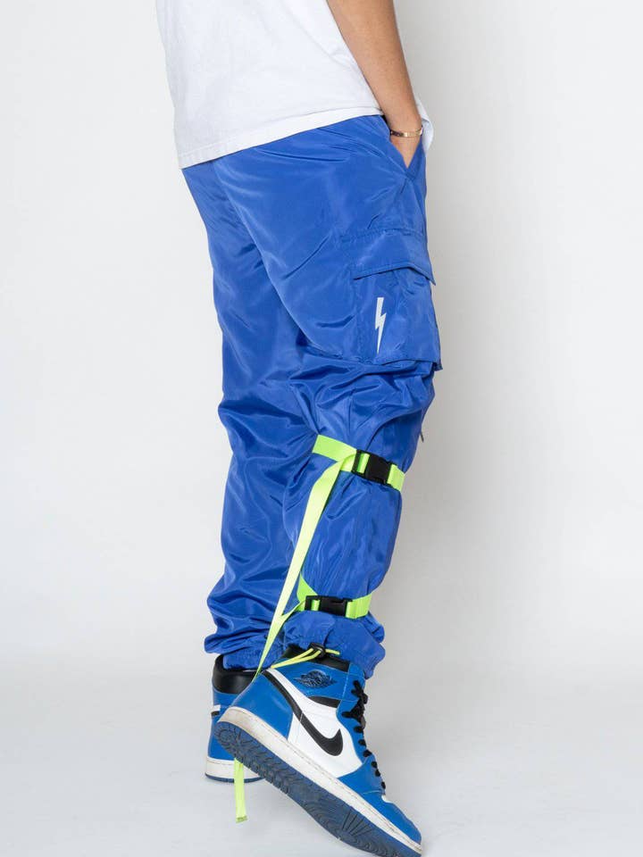 Robin K – Engroshandel Bukser - Herre – Blank statlige mænds Swishy Utility Cargo bukser i kongeblå1