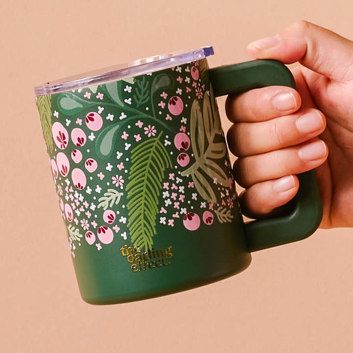 14 oz Insulated Mug-Jolly Sprig for wholesale by The Darling Effect