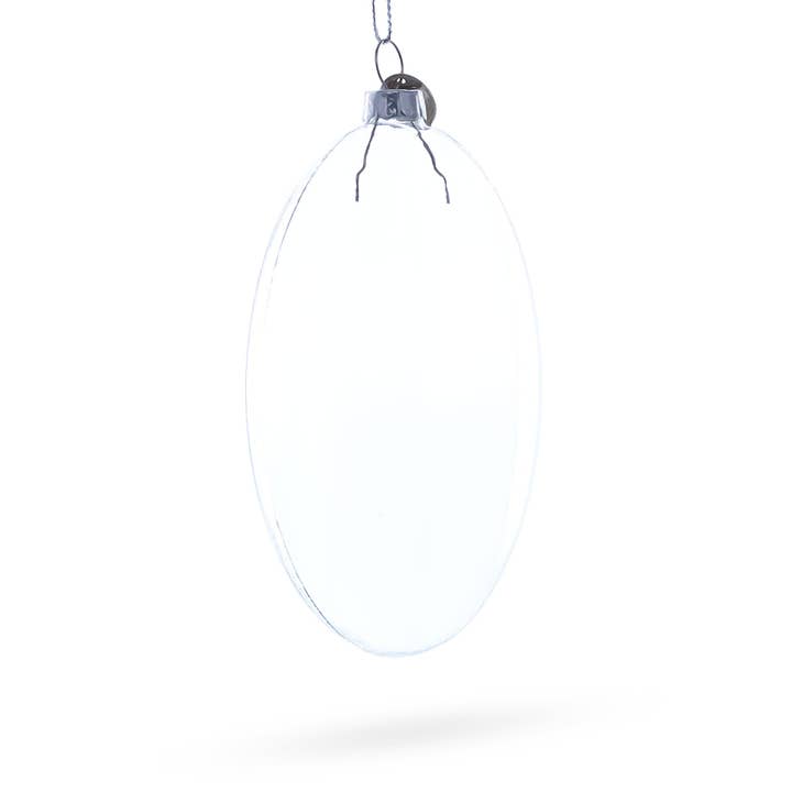 BestPysanky - Wholesale Ornament set - Set of 3 Oval Flat Discs Clear Glass Ornament, 5 Inches2