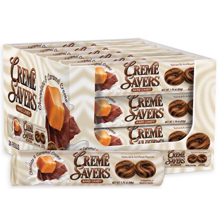 iSweet.ca - Wholesale Chocolate Covered Sweets - Creme Savers Chocolate Rolls Caramel Rolls