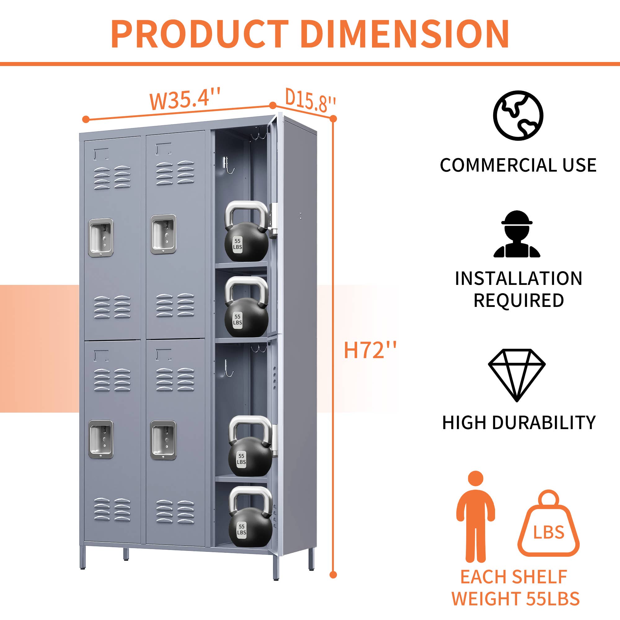 39F Inc. - Wholesale Cabinet - 72inH Storage Lockers for Employees,Home,Gym,School,Garage27
