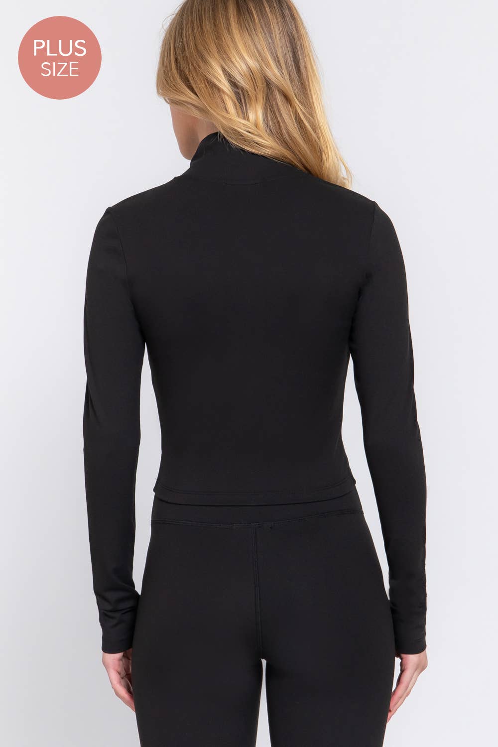 Active Basic | Active USA – wholesale Athletic jacket – Women′s – [PLUS SIZE] Long Sleeve Mock Neck Zip-Up Workout Jacket 1