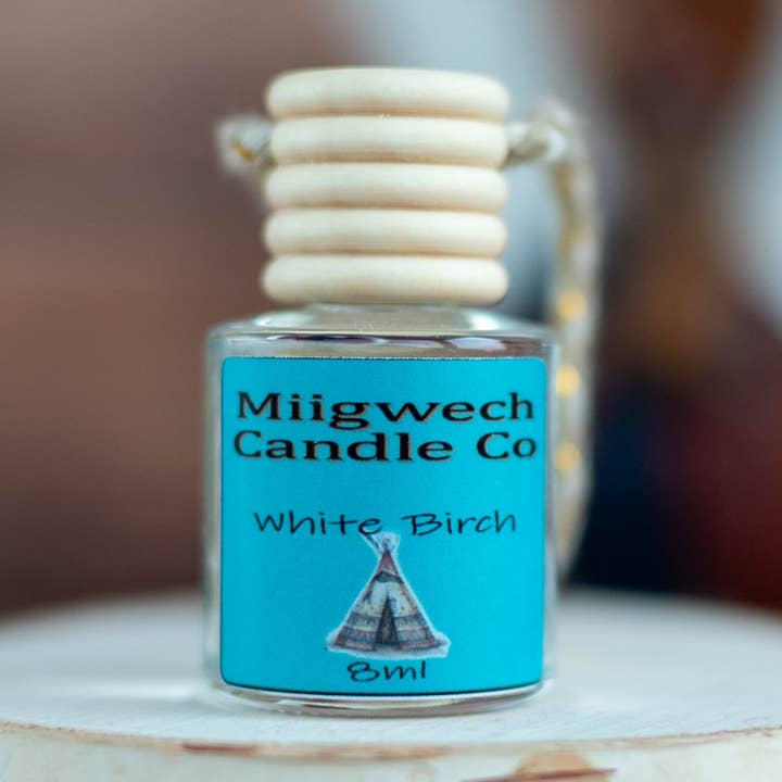 Car Fragrance Diffuser White Birch Native American Made for wholesale by Miigwech Candle Co LLC