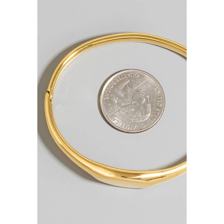 The Looks by Fame Accessories - Wholesale Bangle Bracelet - Stainless Steel Signet Hinge Bangle Bracelet2