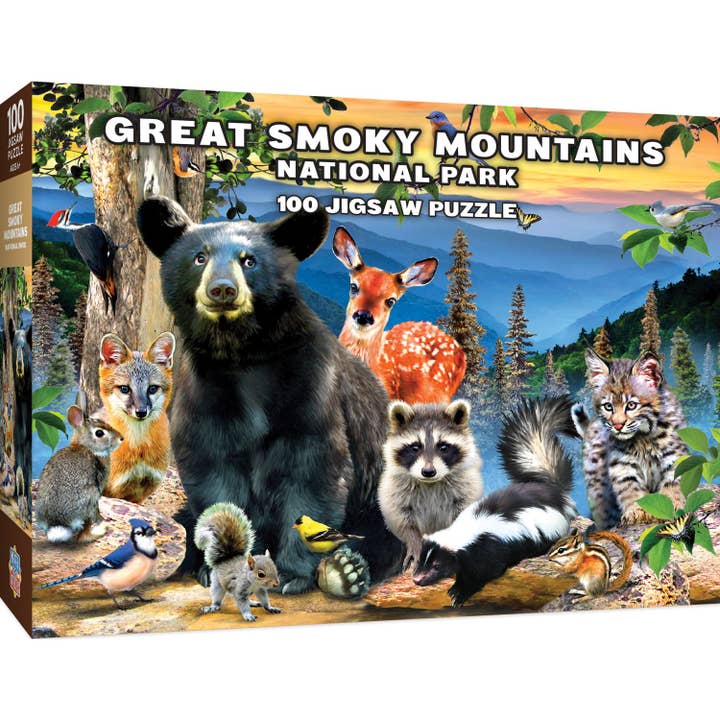Masterpieces Puzzles - Wholesale Puzzle - Kids - Wildlife of the Great Smoky Mountains - 100 Piece Puzzle