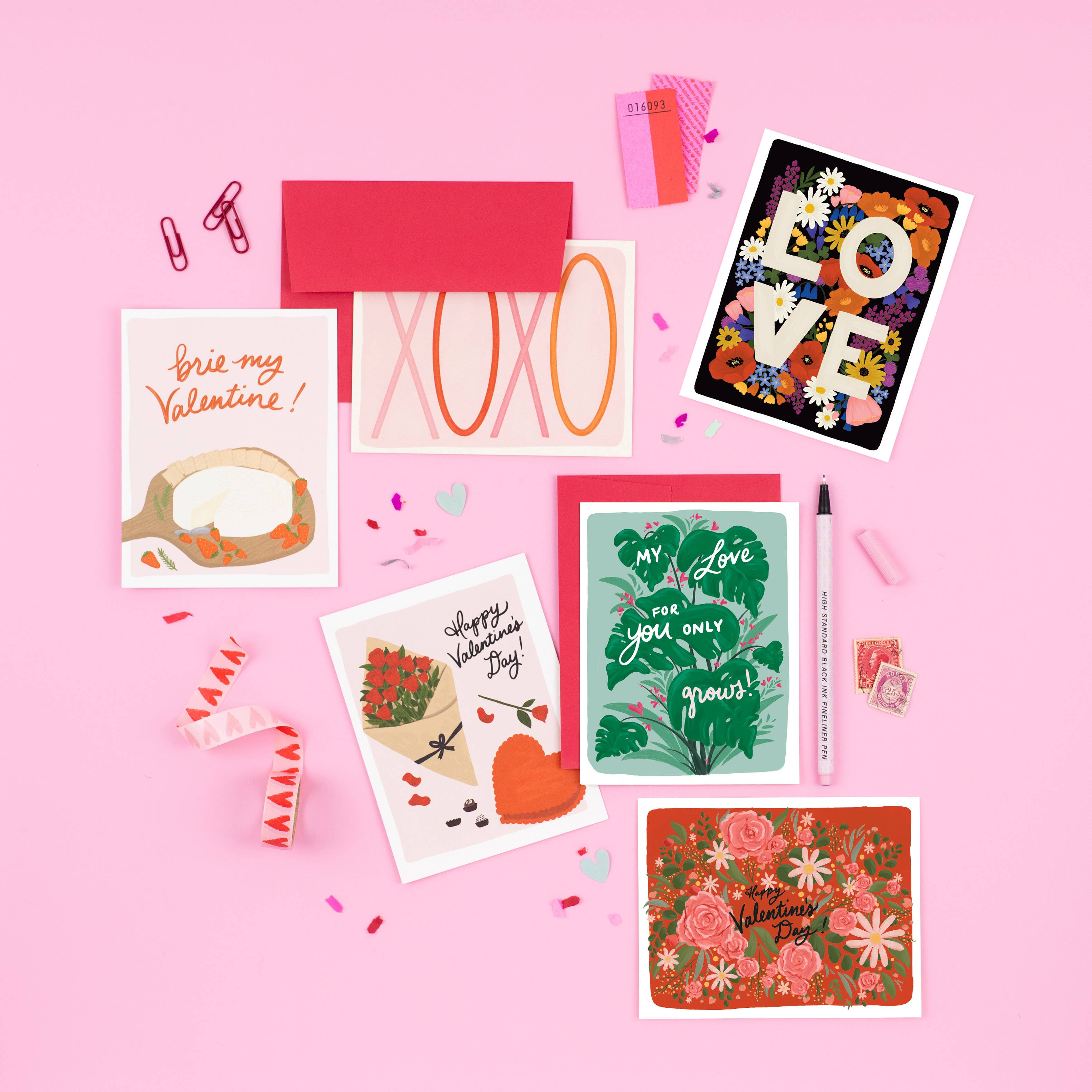 Slightly Stationery - Wholesale Valentine's Day Card - Floral Valentine | Valentine's Day Card | Classic Flower1