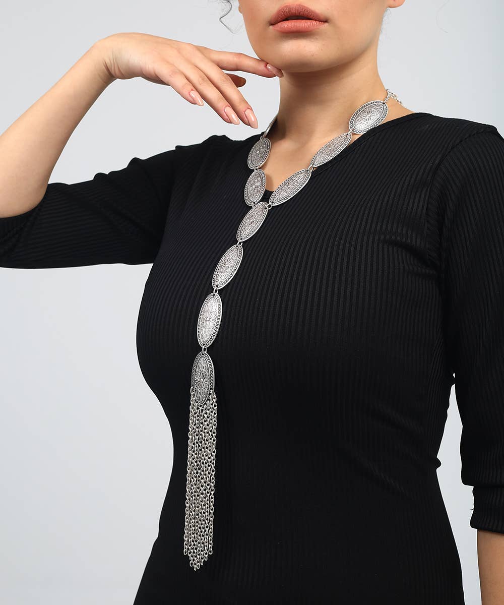 AVENS - Wholesale Y-Neck/Lariat Necklace - Silver Plated Bohemian Design Necklace5