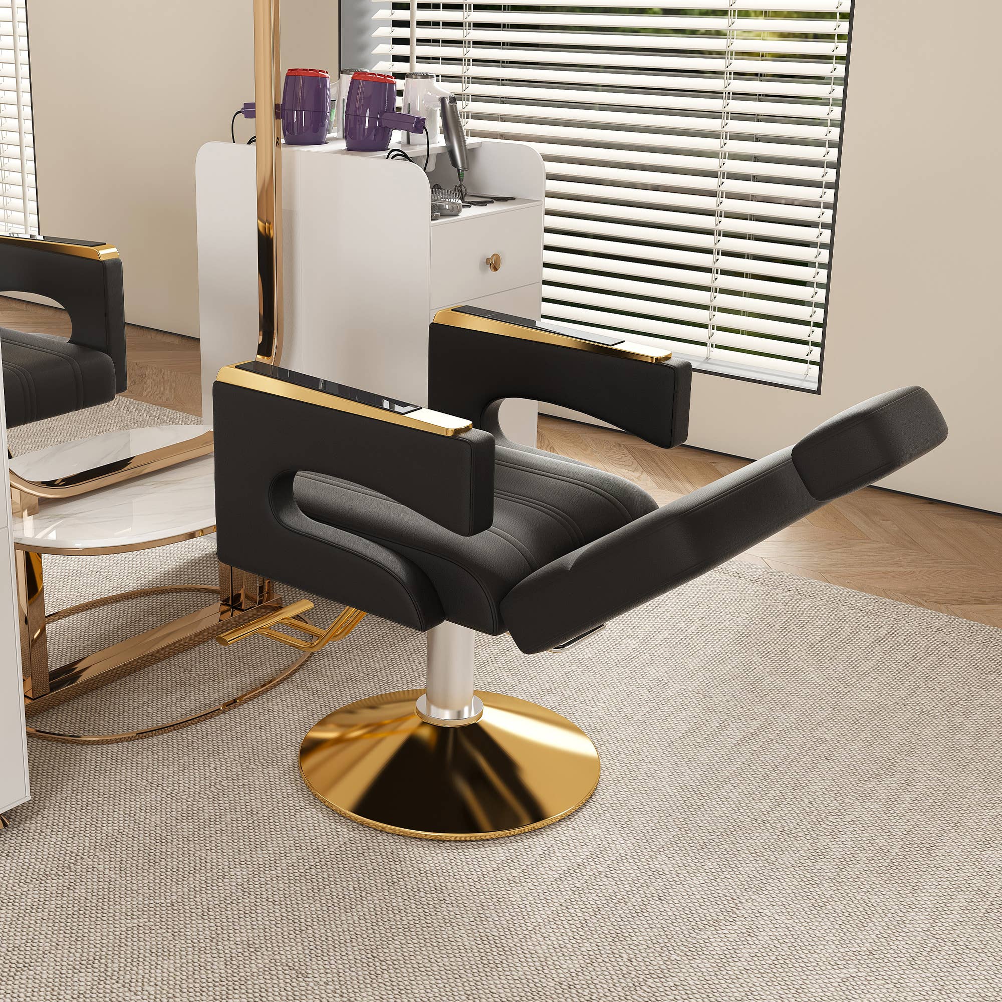 39F Inc. - Wholesale Chair - Black & Gold Professional Hydraulic Barber Salon Chair 2