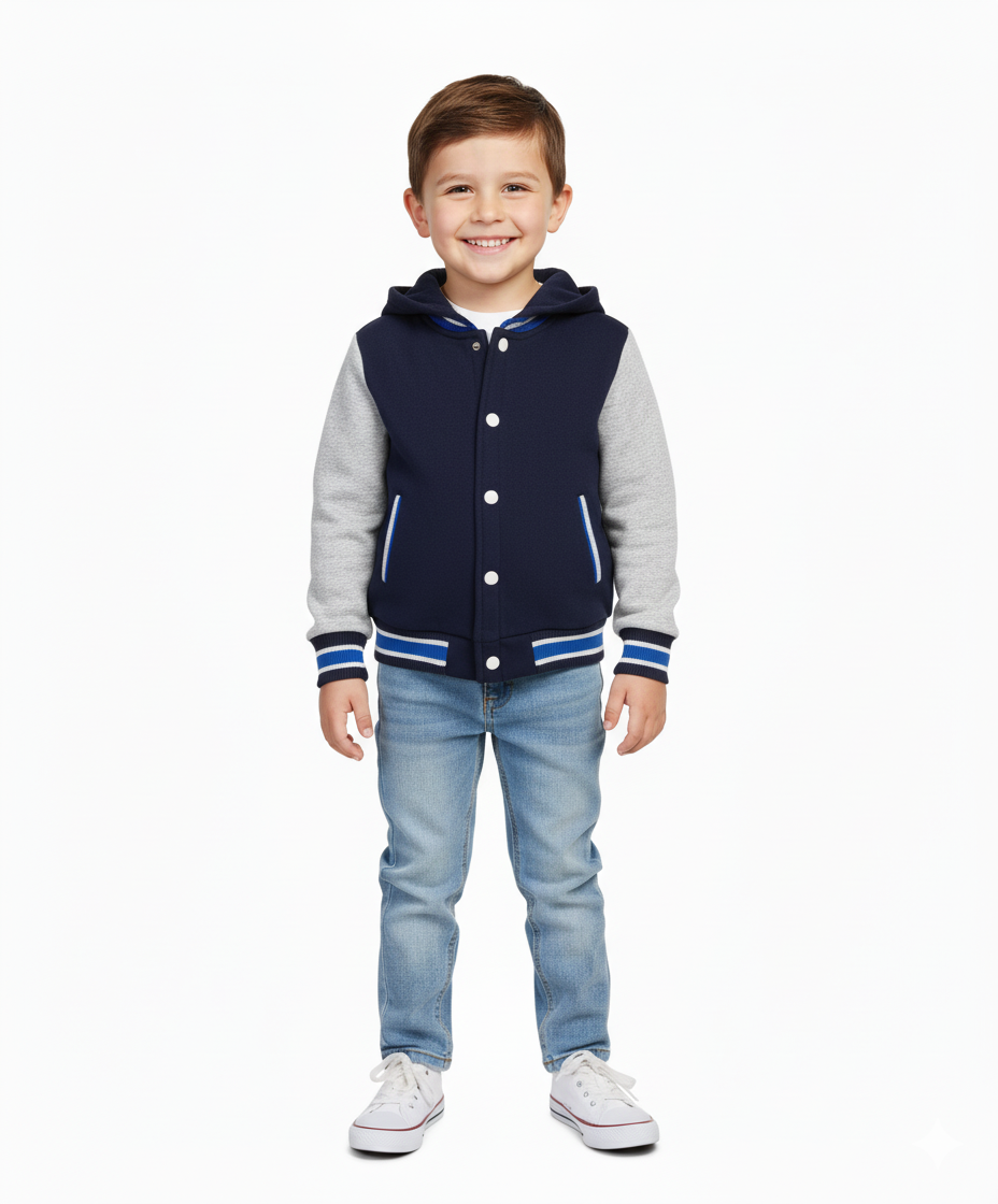 Unik - Wholesale Varsity/Baseball Jacket - Women's - Plain Varsity Fleece Hoodies 2-4 14