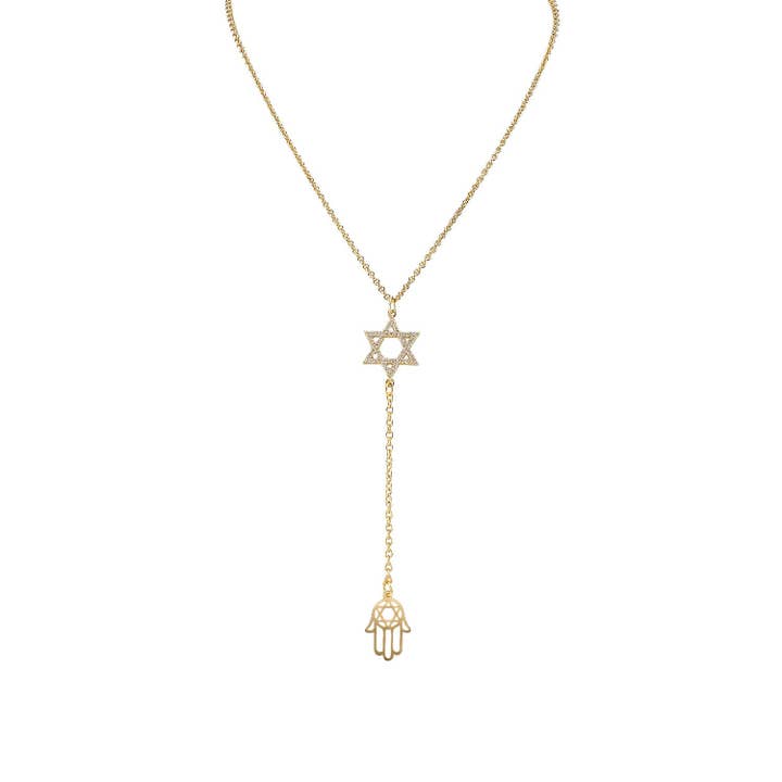 Love, Lisa – wholesale Y-neck/lariat necklace – Emily Star of David Lariat Necklace0