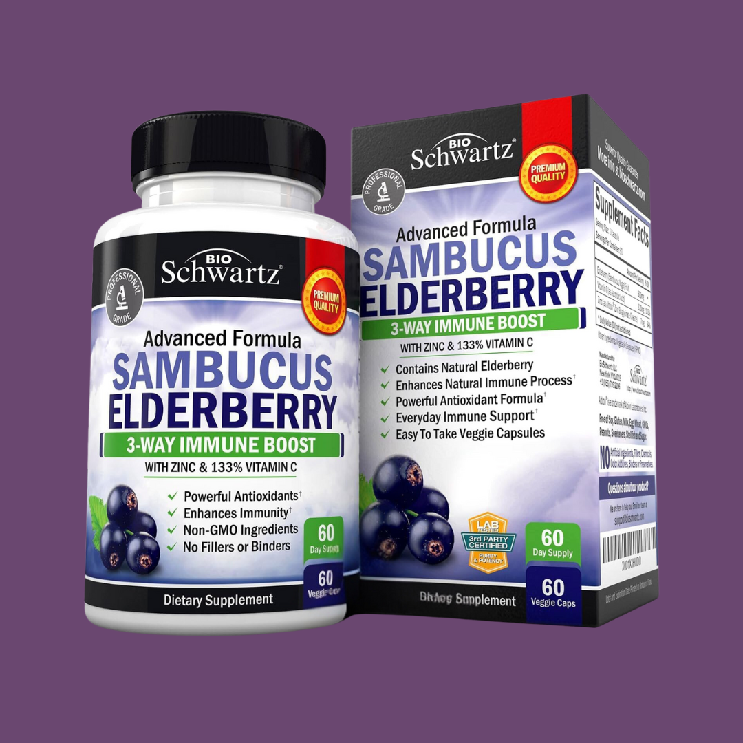 BioSchwartz - Wholesale Oral Supplement/Vitamin - Elderberry with Zinc and Vitamin C: Immune Support (60 Cap)3