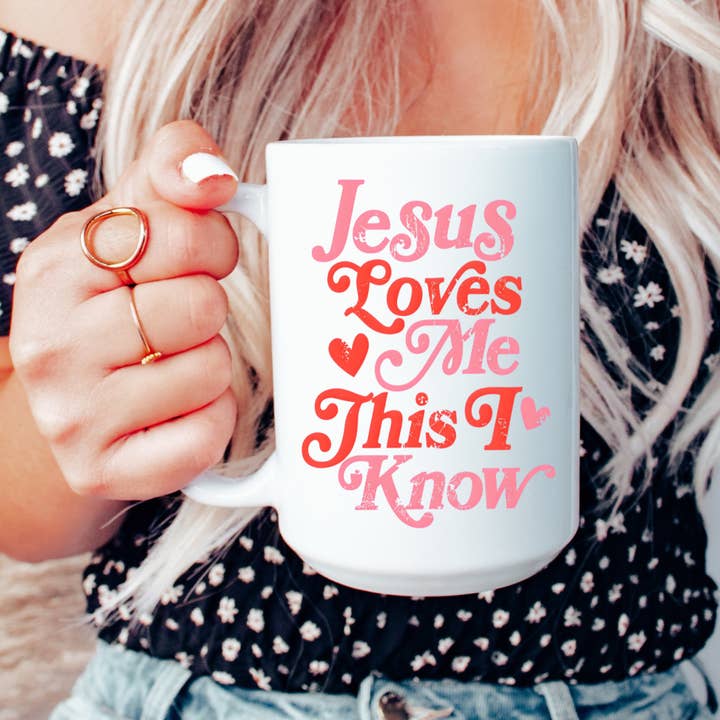 Jesus loves me mug, Jesus mug, Valentine mug, coffee mug for wholesale by Mug and Mini