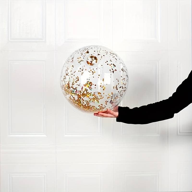 SugarQuoteMeNot LLC - Wholesale Inflatable Toy - Kids & Baby - 31cm inflatable confetti filled beach/party ball0