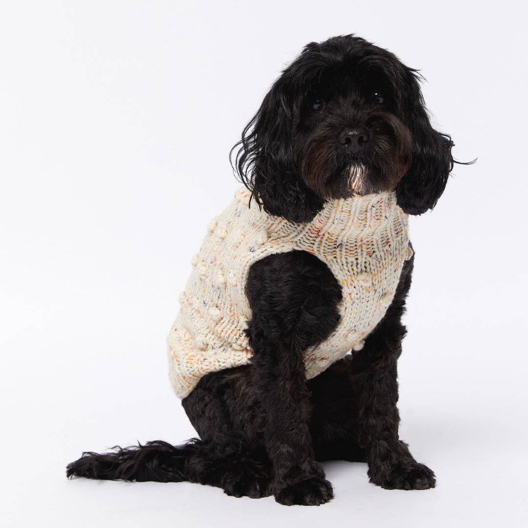 Sebastian Says - Vente Pull – chien - Pull pour chien en laine mérinos à pompon - Speckle4