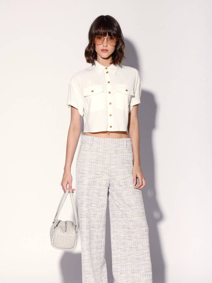 Sandro Pant, Lilac Tweed for wholesale by Walter Baker