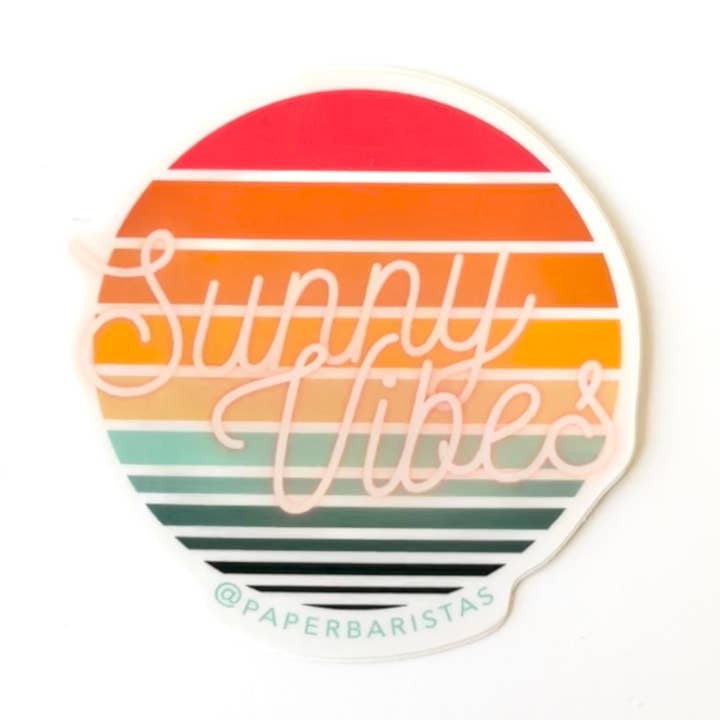 Sunny Vibes | 3 in Vinyl Sticker for wholesale by Paper Baristas