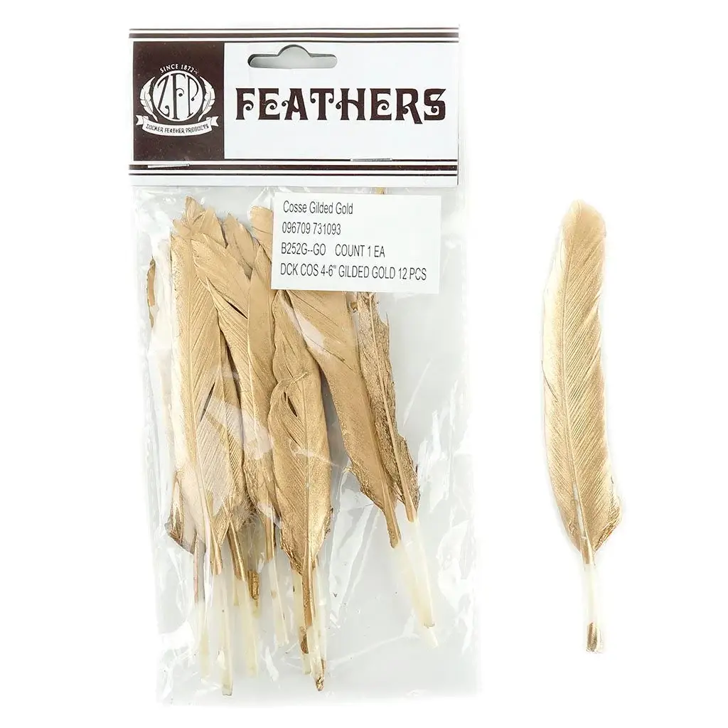Zucker Feather Products - Wholesale Craft Supplies - Gilded Duck Cosse Feathers Gold1