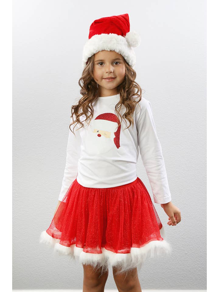 Sparkle Sisters by Couture Clips - Wholesale Screen Printed T-Shirt - Kids - Santa Long Sleeve Tee