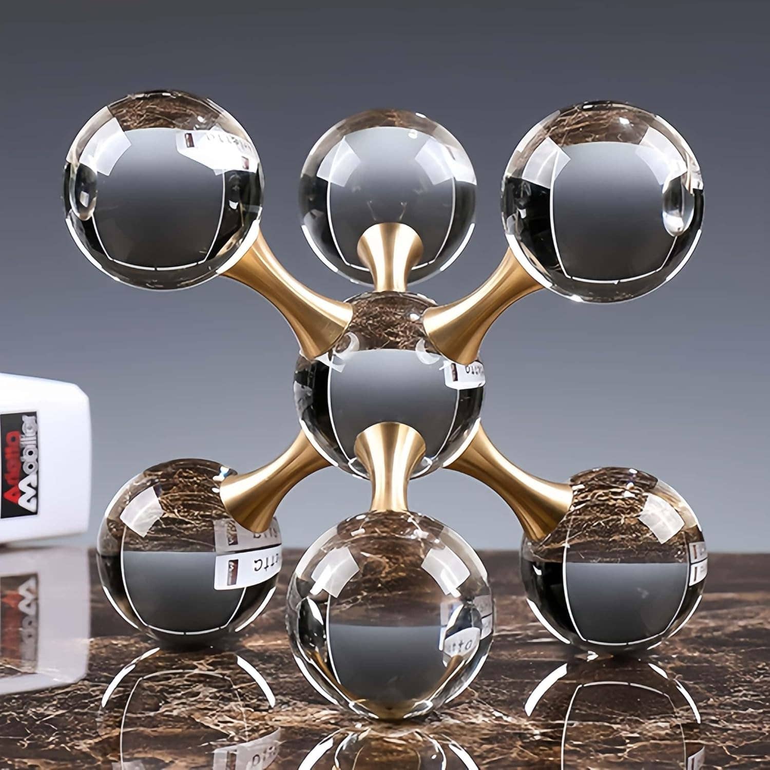 VIGOR - Wholesale Decorative Tabletop Object - Golden Crystal Ball Home Decor for Modern Western House2