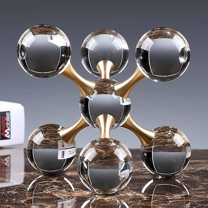 VIGOR - Wholesale Decorative Tabletop Object - Golden Crystal Ball Home Decor for Modern Western House2