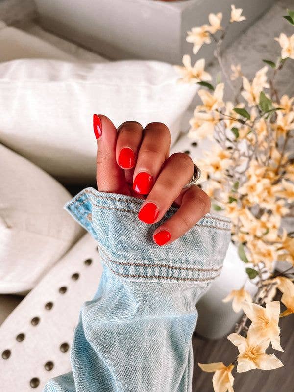 Ivy & Ash - Wholesale Nail Art/Decal - Sweet & Spicy | Firey Red Solid Color Nail Polish Sticker2