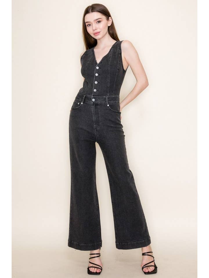 White Birch - Wholesale Jumpsuit - Women's - JP50277 Short Sleeve Solid Knit Jumpsuit1