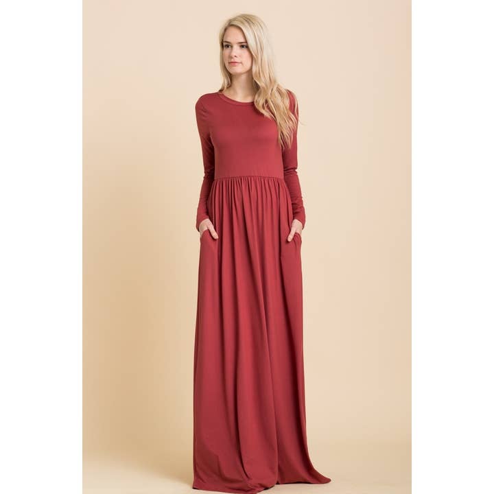 Reborn J - Wholesale Dress - Women's - Basic long sleeve maxi in plus size