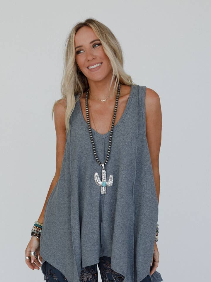 Drift Away Top - Charcoal for wholesale by Three Bird Nest