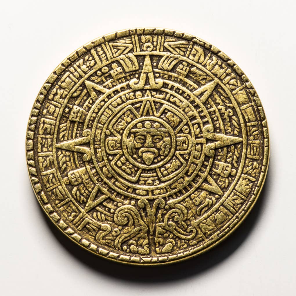 Shire Post Mint – wholesale Keepsake coin/token – The Sun and Moon Worry Coin - Aztec Sun Stone and Moon9