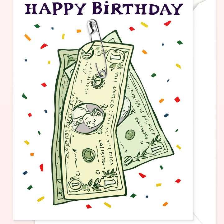 Sassy Banana Design Co. - Wholesale Birthday Card - Pin a Dolla to Ya Money Birthday Card0