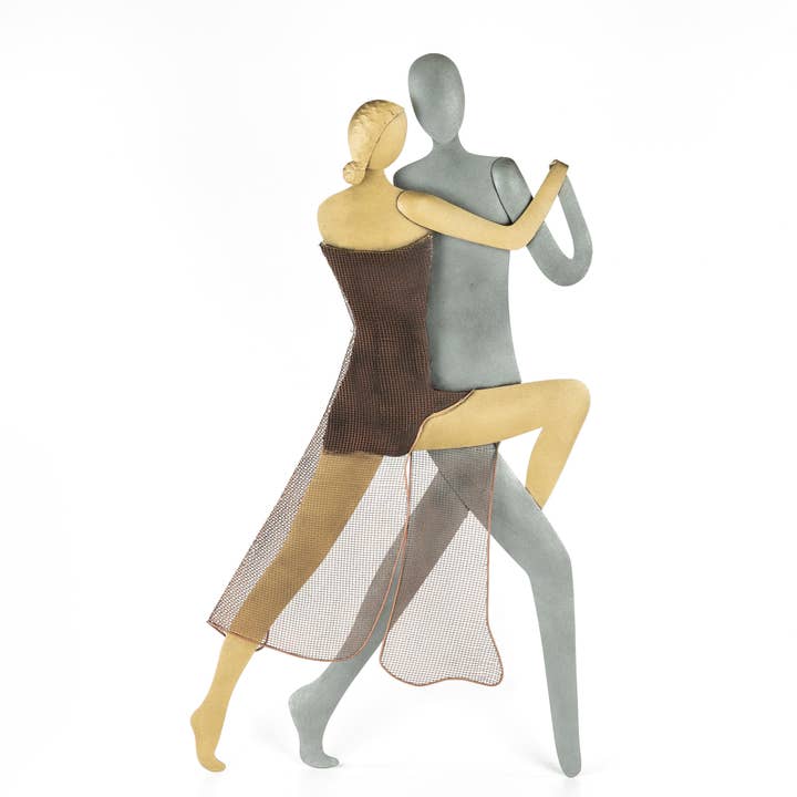 ARTIA LTD - Wholesale Sculpture - Tango Couple Figurine, Modern Metal Wall Art Decor - 50cm