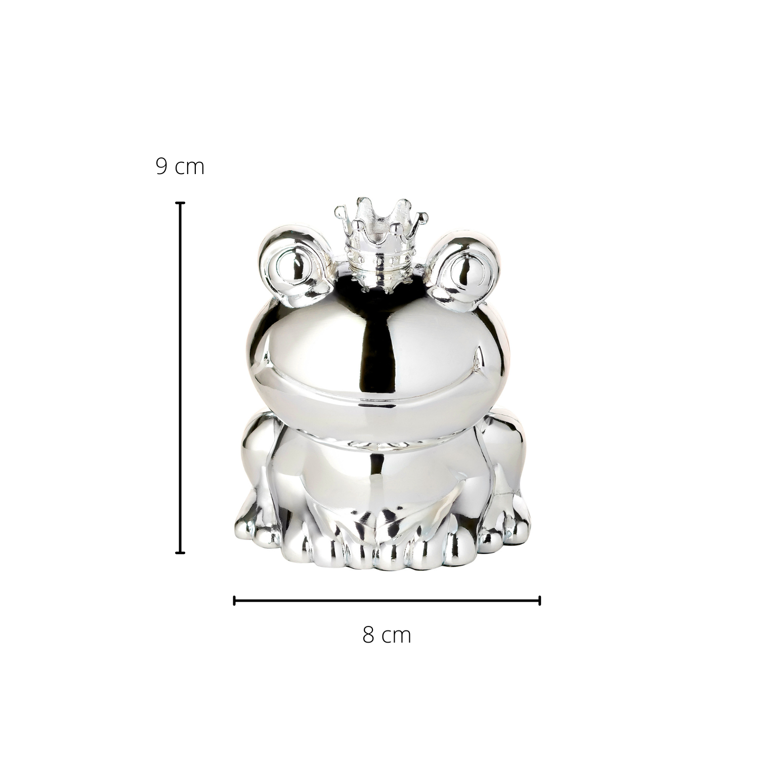 EDZARD – wholesale Money/piggy bank – Piggy Bank Frog King, Silver-Plated4