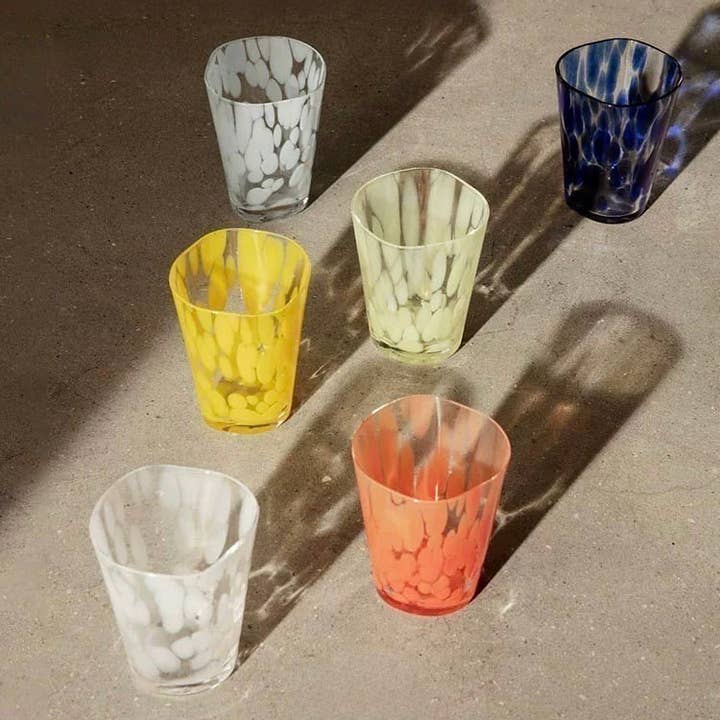INSPECIAL HOME - Wholesale Drinking Glass/Cup - Mouth-blown Coloured Monochrome Spot Cups Case Of 106
