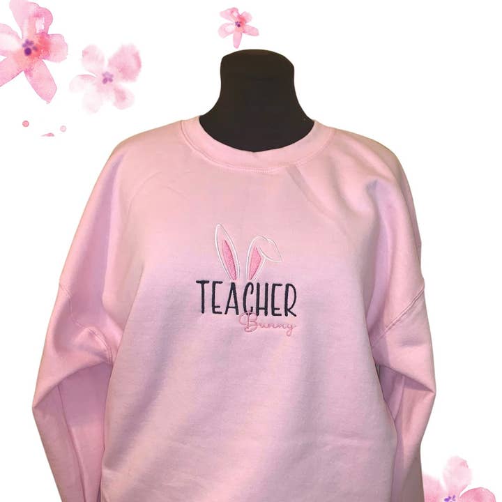 Lärare Kanin Broderad Tröja för wholesale av Dukes Designs & Creations