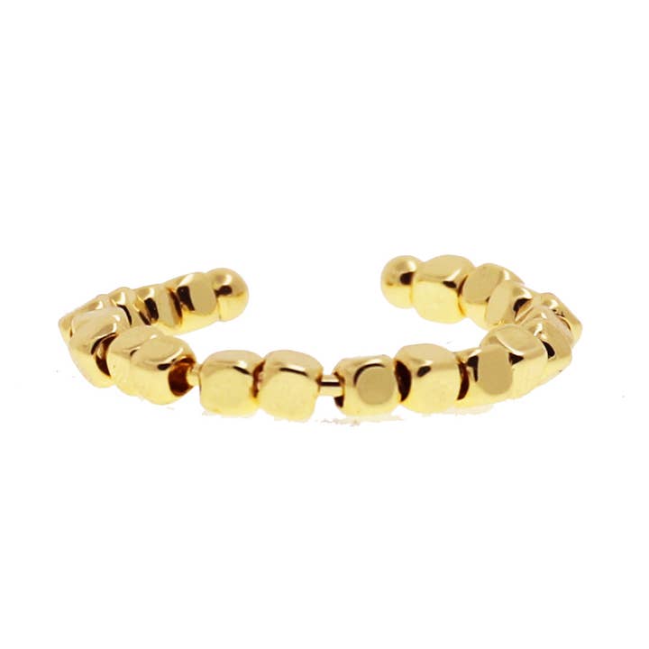 adjustable faceted beaded ring for wholesale by Marlyn Schiff