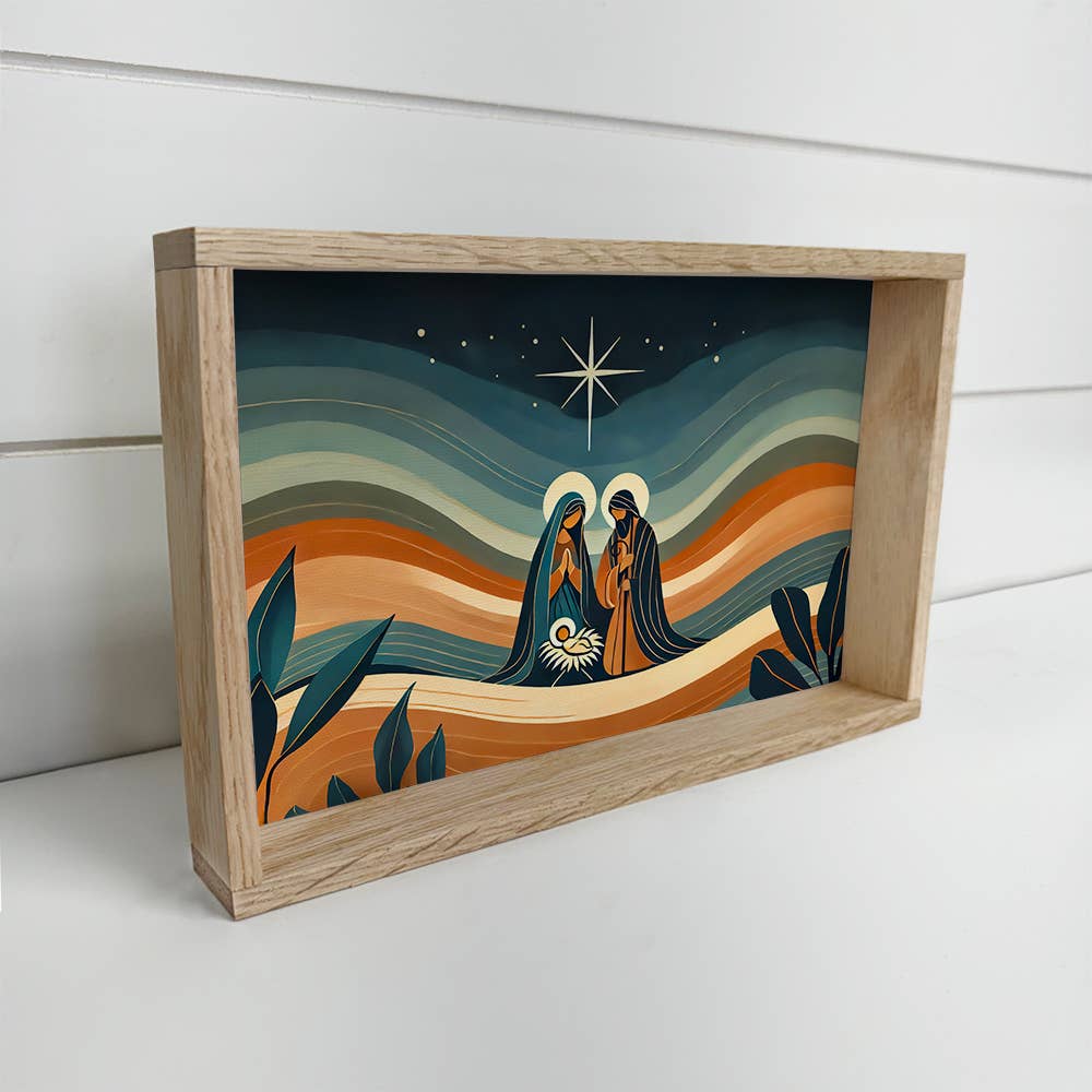 Hangout Home - Wholesale Art Print - Modern Boho Christmas Nativity Rolling Hills - Nativity Art0