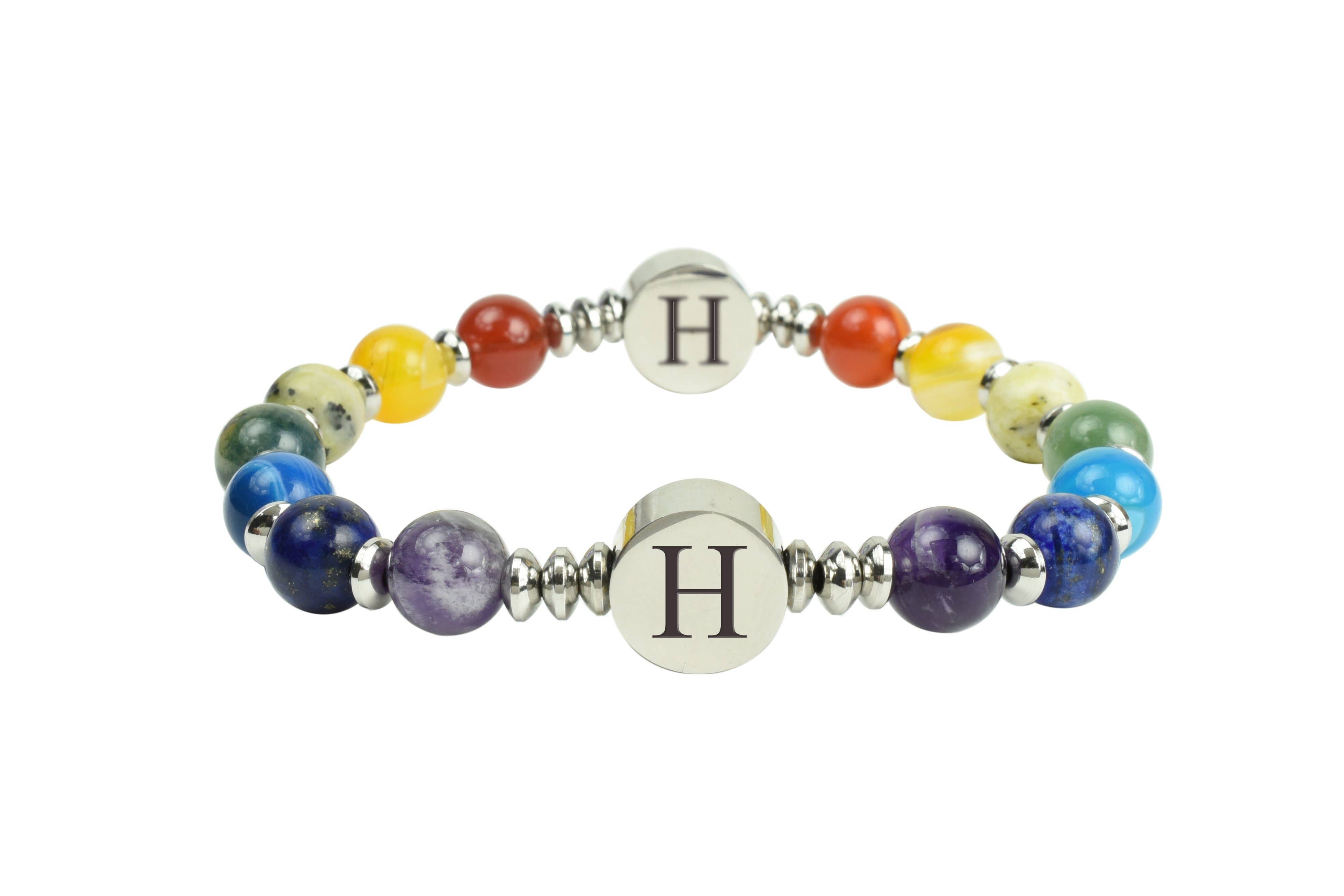 Pink Box – wholesale Beaded bracelet – Genuine Chakra Initial Bracelet by Pink Box33