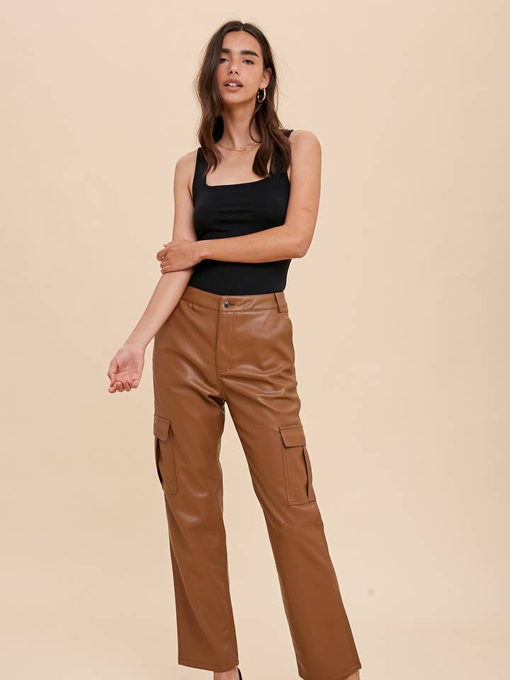 In Loom – wholesale Byxor - Dam – CARGO VEGAN LÄDERBYXOR2