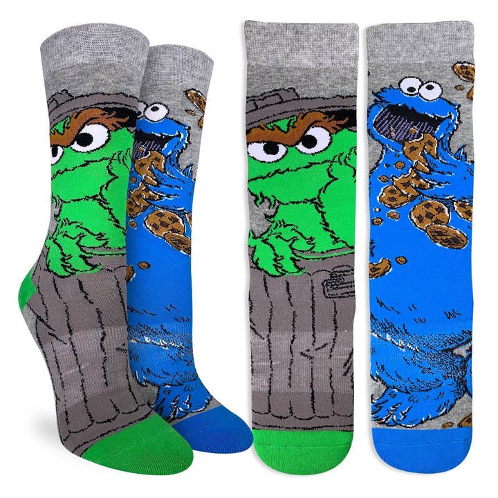 Good Luck Sock - Wholesale Socks - Women's - Women's Sesame Street, Oscar and Cookie Monster Socks