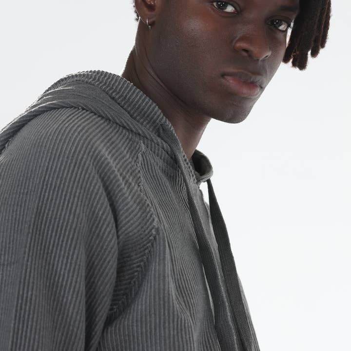 Stylo – Fato de treino – Homem por atacado – Fato de Treino em Veludo Canelado Antracite com Bainha Larga e Justa11