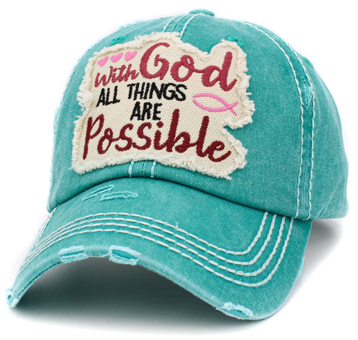 KBETHOS - Wholesale Baseball Cap - Women's - With God All Things Are Possible Vintage Ballcap6