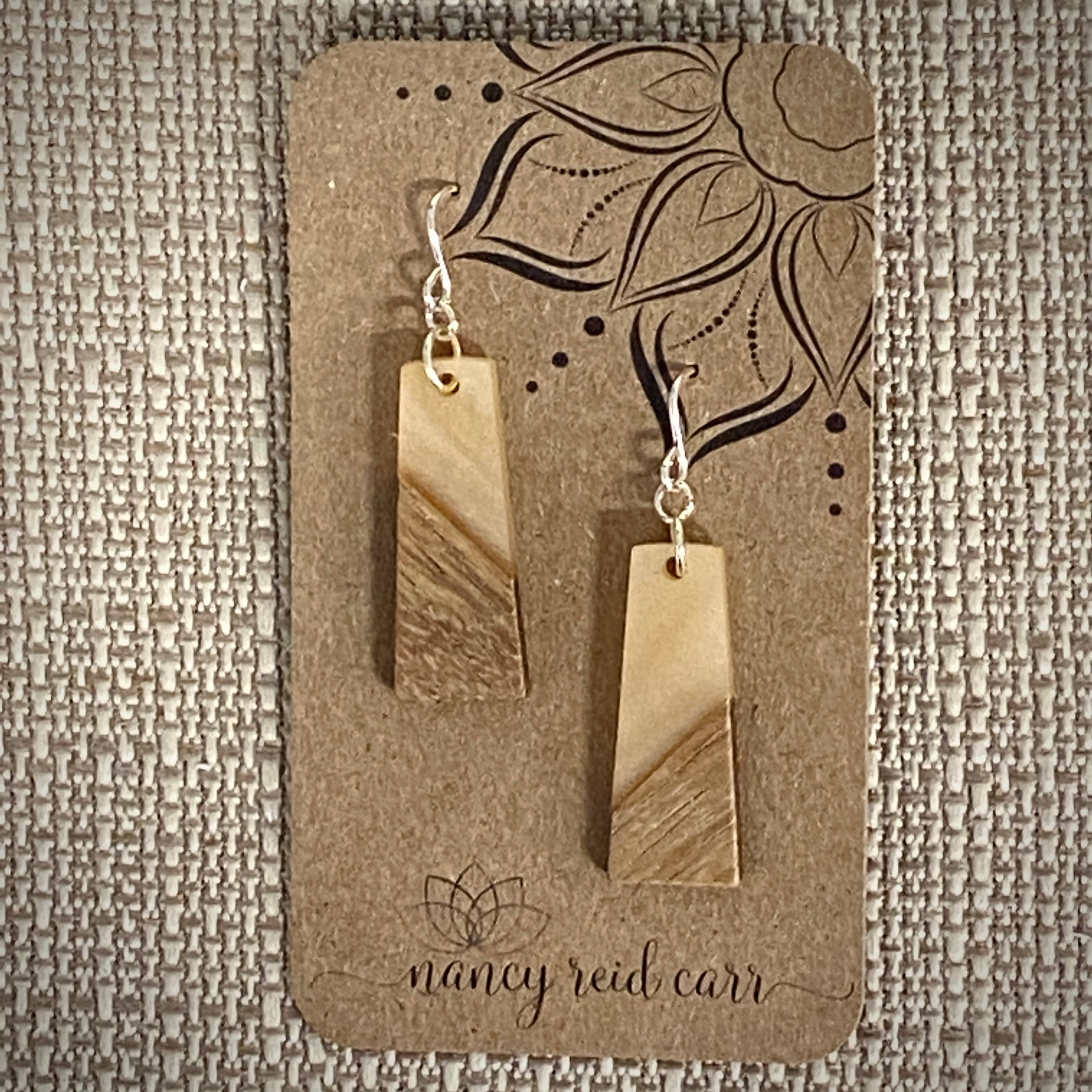 Nancy Reid Carr - Wholesale Dangle Earrings - Modern Boho - Trapezoid Earrings Wood/Resin2