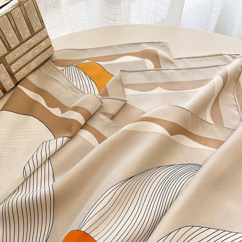 SueSilkHK - Wholesale Scarf - Women's - Yellow Flora Chic Large Satin Scarf | 90x90cm Bandana | Twill Satin Shawl | Perfect Gift for Her, Mother's Day8