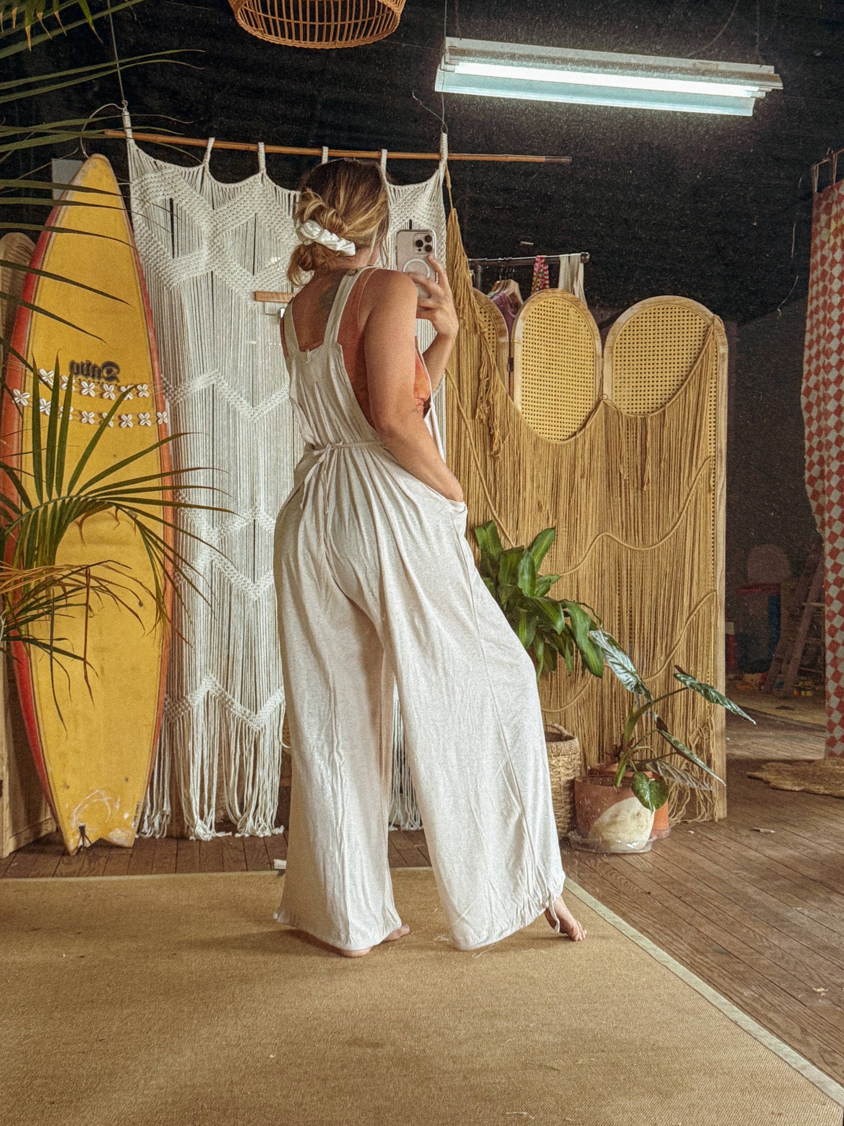 Gardenbelle Shop - Vendita all'ingrosso Salopette - Unisex - Salopette in CANAPA Organica Fibra Naturale Regolabile Boho Tuta4